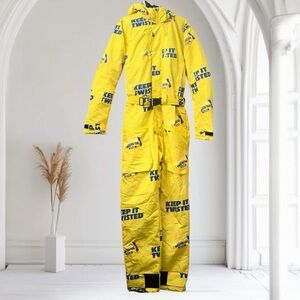 New! SKI HARD. TEA HARD. Snowsuit. - Yellow